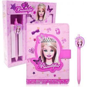 Chenquansarl-Barbiie Dessin Animé Carnet De Notes Avec Stylo, 2 - En - 1 Papeterie Mignon Coffret Cadeau, 1 Carnet De Personnage De Dessin Animé Et Stylo, Bureau, Fournitures Scolaires, Cadeaux Pour - Neuf