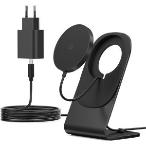 Chargeur Mag-Safe,Chargeur &Agrave; Induction,Station De Charge Inductive,Chargeur Sans Fil Avec Station De Charge Iphone,Chargeur Rapide Sans Fil Magn&eacute;tique Compatible Pour Iphone 15/14/13 Noir - Neuf