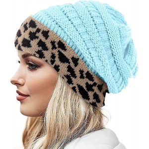 Bonnet Tricot&eacute; Pour Femme, Motif L&eacute;opard Tendance, Id&eacute;al Pour L'hiver, Le Running Et Les Activit&eacute;s De Plein Air. - Neuf