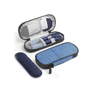 Sac isotherme &agrave; insuline pour m&eacute;dicaments contre le diab&egrave;te &iquest; Bleu, organiseur isotherme avec fermeture &eacute;clair et crochets portables - Neuf