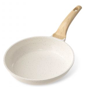 Po&ecirc;le Anti-Adh&eacute;sive Yashe 24 Cm, Rev&ecirc;tement Granit, Compatible Induction, Facile &Agrave; Nettoyer, Sans Pfoa, Manche Anti-Calorique, Blanc - Neuf