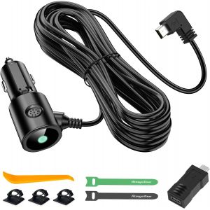 LORANKA-Chargeur de Voiture pour cam&eacute;ra de Tableau de Bord, Mini USB et Micro USB, c&acirc;ble d'alimentation Universel pour enregistreurs Conduite Cordon 3,5m 12V/24V vers DC 5V 2A(Interface L) - Neuf