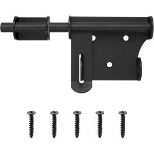 ChenQuanSarl-Loquet Porte Coulissante, 158Mm Verrou Porte Coulissante, Targette De Porte, Verrou À Boulon Noir, Verrou Porte Interieure, Serrure Loquet Porte Verrou Pour Salle De Bain, Jardin, Fenêtr - Neuf
