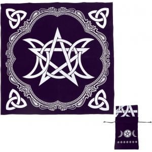 Sjzg-Nappe D'autel Nappe De Tarot Pentagramme De La Triple Lune Avec Pochette En Velours Nappe De Tarot Divination Sorci&egrave;re Nappe De Tarot Outils D'astrologie - Neuf