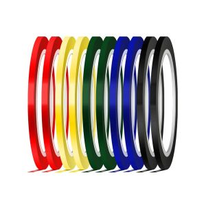 Letnerny-Ruban De Marquage Ruban Auto-Adhésif 3 Mm De Largeur Masking Tape Graphique Ruban Adhesif De Couleur Pour L'école, Le Bureau Et La Maison (10 Pièces, 5 Couleurs) - Neuf
