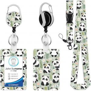 ERYI-Porte Badge Avec Cordon, Collier Porte Carte, Cordon Badge Tour De Cou, Porte Badge De Carte D'Identification, Avec Swivel Lobster Clasp, Pour Fournitures De Bureau Et Scolaires - Neuf