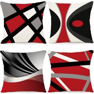 Lot De 4 Housses De Coussin 40x40 Motif Géométrique Coton Et Lin Housse De Coussin Housse De Coussin Canapé Housse De Coussin Lit Voiture Maison Canapé 40x40 (Oreiller Non Inclus) - Neuf