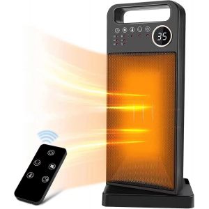 Chauffage D'Appoint Salle De Bain, Chauffage Soufflant 2000W, Chauffage &Eacute;lectrique En C&eacute;ramique Radiateur, Radiateur Soufflant Avec 3 Niveaux De Chauffage, Chaud Et Froid, Fonction Minuterie[Z408] - Neuf