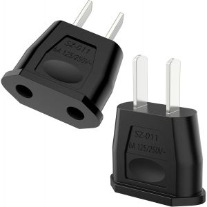 KALANKA-Lot de 2 adaptateurs de voyage, adaptateur UE vers USA, fiche USA, adaptateur de prise USA, adaptateur de prise am&eacute;ricaine, adaptateur de prise am&eacute;ricaine, adaptateur universel pour l'Europe/ - Neuf