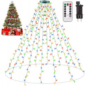 JGD-Guirlande Lumineuse Sapin de Noel, 2.5m x 12 Guirlande Lumineuse Sapin &eacute;tanche IP44, 300 LED 8 Modes Guirlande Lumineuse pour Exterieure, Int&eacute;rieur, D&eacute;coration No&euml;l, Jardin (Multicolore) - Neuf