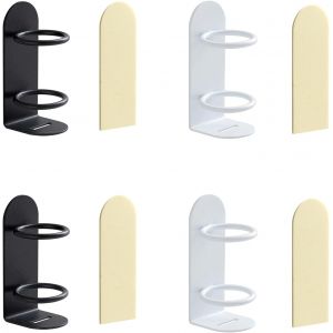 KALANKA-4 Pi&egrave;Ces Support Brosse A Dent Electrique Acier Au Carbone Porte Brosse &agrave; Dents Mural Diam&egrave;Tre Int&eacute;Rieur 3,5 Cm Auto-Adh&eacute;Sif Toothbrush Holder Noir Blanc - Neuf