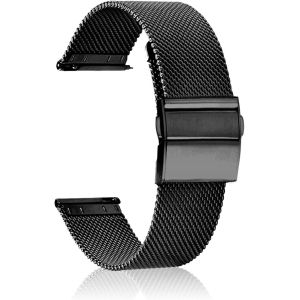 Kal-Bracelet De Montre Métal Pour 20mm 22mm Bracelet De Montre En Acier Inoxydable Réglage Rapide 22mm 20mm Bracelet De Remplacement Pour Homme Femme - Noir - Neuf