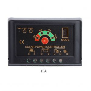 HJLIAN Controleur de charge solaire 12 V/24 V, controleur de charge et de decharge solaire (15 A) - Neuf