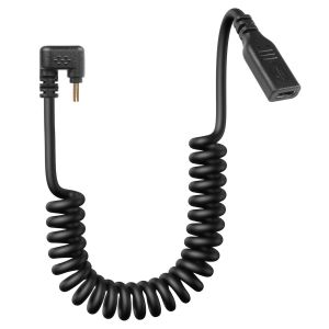 Câble d'extension USB Type C enroulé, USB-C mâle à USB-C femelle avec angle de 90 degrés, câble de charge rapide en spirale étiré 3.6FT/1.1M (U) - Neuf