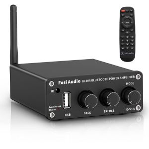 Bl20A 200Watt Audio Amplificateur Hifi Bluetooth 5.0 Home Audio Stereo Amplifier Mini Hi-Fi Class D Integrated Amp U-Disk Aux With Remote Control For Home Cinema - Neuf