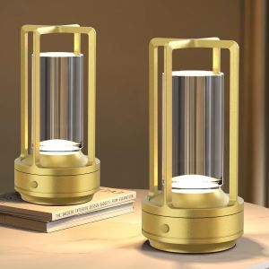 Lampe De Chevet Tactile Sans Fil Led,2 Pcs Lampe De Table Rechargeable Usb,Lumiere Bureau,3 Temp&eacute;ratures De Couleur,Luminosit&eacute; R&eacute;glable,Pour Chevet,Restaurant,Exterieur,Chambre - Neuf