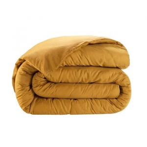 Housse De Couette En Satin De Coton 240 X 260 Cm Uni Bronze - Neuf
