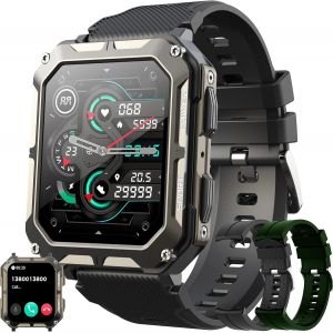 Kyaoayo-Montre Connectée Homme Avec Appel Bluetooth 5.0/Numérotation, Smartwatch Compatible Samsung Huawei Xiaomi Android Ios Podometre Etanche Ip68 Gps Partagé 123 Modes Sport Cardiofrequencemetre ( - Neuf