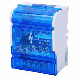Boîte de distribution de bornes 407Boîtier de jonction monophasé à 4 niveaux Din Rail avec couvercle transparent - Neuf