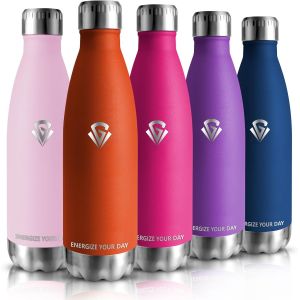 Tianyi-Gourde Isotherme - 500ml - Gourde Inox Sans Bpa, Gourde Sport Étanche, Réutilisable, Bouteille Isotherme, Processus De Revêtement En Poudre, Gourde Metal Pour Running, École, Bureau, Foot - Neuf