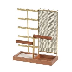 Porte-Bijoux À Double Axe Porte-Bijoux Amovible Base En Bois Porte-Bijoux - Neuf