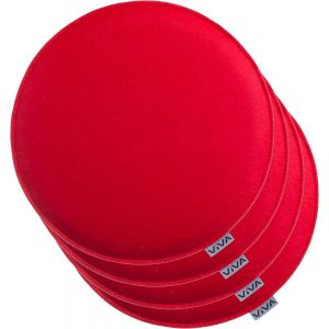 KSFAL-Lot De 4 Coussins D'Assise En Feutre 35X2 Cm¿Galettes De Chaise Rondes Et Robustes Pour L'Intérieur Et L'Extérieur,Assise Rembourrée Confortable¿Rouge - Neuf