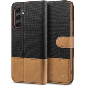 JGD-Coque pour Samsung A34 5G, Etui pour Samsung Galaxy A34 Housse en Cuir de Protection, Portefeuille en Cuir Polyur&eacute;thane, Crochet, Pochette pour Monnaie, Fermeture Magn&eacute;tique, Noir - Neuf