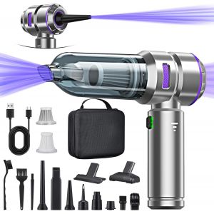 VornixorSarlshopAspirateur Voiture 4 en 1 Puissant 28000 PA Aspirateur &agrave; Main sans Fil 3 Vitesses 240 000 TR/Min pour Voiture, Cuisine, PC, canap&eacute;, Bureau, Maison et Nettoyage des Poils d'animaux - Neuf