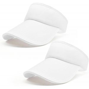 2 Pièces Visiere Casquette Anti Uv Femmes,Casquette À Visière Sweatband Réglable Hat,Beach Visiere,Visières De Soleil Anti-Soleil Pour Tennis Running Baseball Golf Cyclisme Unisexe (Blanc) - Neuf