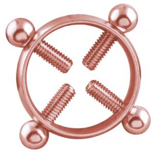 Anneau De Protection De Mamelon Perce A Vis Circulaire R00346 Or Rose - Neuf