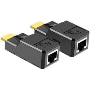 VornixorSarlshop-Adaptateur RJ45 HDMI Extendeur HDMI 1.4 vers RJ45 60M 1080P Extension HD MI Netzwerk Extender Convertisseur R&eacute;seau Via C&acirc;ble Cat5e/6/7 pour Moniteur PC Laptop HDTV Ethernet - Neuf