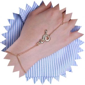 Eryi-Bracelet Hand Chain For Women Gold Snake Finger Ring Bracelet Gothic Slave Bracelet Hand Harness Personality Serpent Finger Chain Bracelet Jewelry For Girls - Neuf