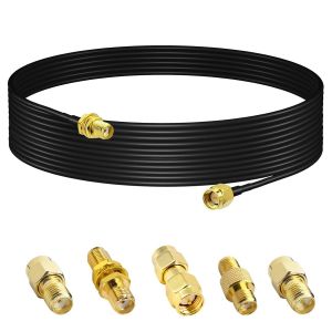 Antenne WiFi Extension Câble SMA Mâle vers Femelle 10M/32,81ft Faible Perte RG174 Cable Coaxial 50 ohms+5 Pièces SMA Mâle à Femelle Connecteur Coaxial pour Antenne GPS Ham Radio Caméras - Neuf