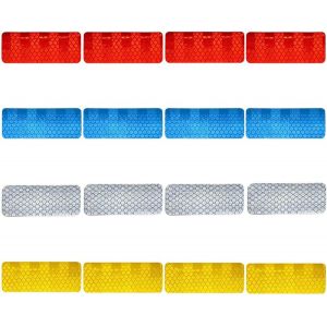 Ruban Réfléchissant, Lot De 16, 3 X 8 Cm, Autocollant De Sécurité Pour Voiture, Forte Adhérence Et Imperméable, 4 Couleurs - Neuf