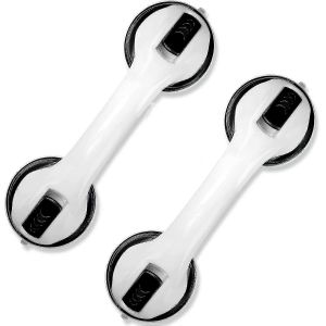 Paquet De 2 Poignées De Douche De Sécurité Pour Salle De Bain De 12 Po Avec Barres À Ventouse Antidérapantes - Neuf