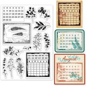 Tianyi-Tampons Transparents Calendrier Des Plantes Vintage Pour Diy Scrapbooking Retro Plant Schedule Silicone Clear Stamp Seals For Cards Making Photo Album Journal Home Decoration - Neuf