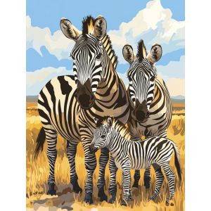 Ayuhr-5d Diy Diamond Painting Kits Zèbre, Animal Broderie Diamant Kits De Broderie Au Point De Croix Strass Rond Résine Peinture Décor À La Maison 30x40 Cm - Neuf