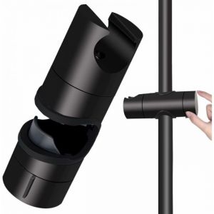 Support de douche, pour les 18-25 mm Barre de Douche, Faite de Solide en ABS Épaissir et la Version mise à Niveau de la Tête de Douche Support, Noir Mat, Universel Noir Support de pomme de Douche - Neuf