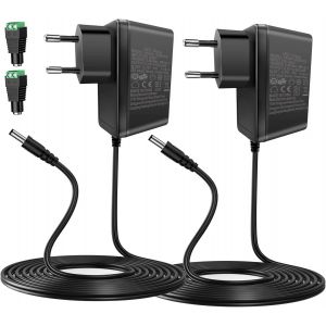 24W Adaptateur Secteur Universel Ac &Agrave; Dc 12V 2A Transformateur D'Alimentation Pour Bandes Led,Routeur,Cam&eacute;ra, 2 Pi&egrave;ces - Neuf