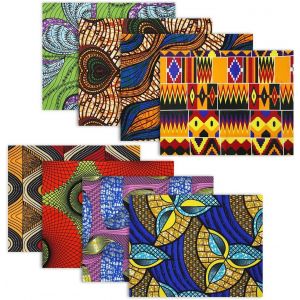 SJZG-Lot De 8 Tissus Couture Africain, Tissus Wax Au Metre,50 X 40 Cm / 20 X 16 Pouces Tissu Patchwork Pour Couture V&ecirc;tements Travaux Manuels Diy Patch Faciales Projets - Neuf
