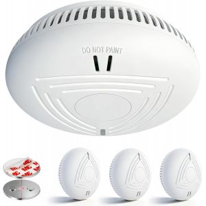 DAYTECH Detecteur de Fum&eacute;e avec 10 Ans Pileu2013 Installation Facile Alarme Incendie d&eacute;tecteur fum&eacute;e sans Percage avec Support Magn&eacute;tique, Id&eacute;al pour Maison, Appartement et Location (Lot de 3, Blanc) - Neuf