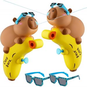 Lot De 2 Pistolets À Eau Pour Enfants Avec Lunettes De Soleil - Petits Pistolets À Eau De 6 À 8 M - Parfait Pour La Piscine, La Plage, Les Jeux D'eau En Plein Air - Pour Filles Et Garçons - Neuf