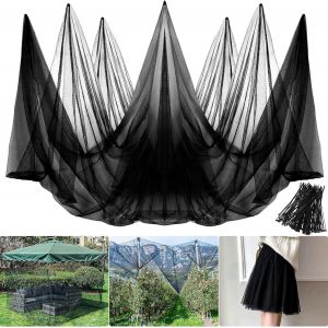 ChenQuanSarl-Tissu Moustiquaire,Toile Moustiquaire Exterieur -Filet Anti Moustique De Contre Insectes Et O aux Pour Balcons Pergola Parasol Jardin Tonnelle Piscine Et Fenêtres(3 M X 6 M, Noir) - Neuf