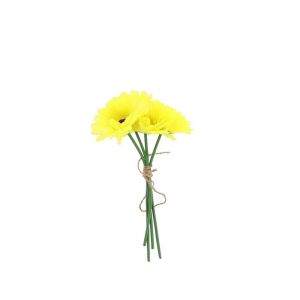 BOUQUET 3 TIGES GERMINI ARTIFICIEL 25CM JAUNE - Neuf