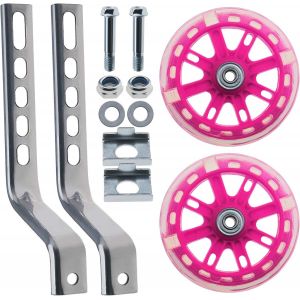 Kal-1 Paire De Stabilisateurs De Vélo Pour Enfants Noir/Rouge/Rose Avec Led Clignotante Pour Vélo De 12 À 20 Pouces Pour Aider À Équilibrer Les Composants Inclus - Neuf