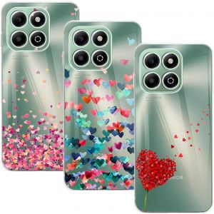 Coque Pour Honor X6b, 3 Pack Transparente Silicone Tpu Souple Absorption De Choc Et Anti-Scratch Housse Coque Avec Dessin Coeur - Neuf