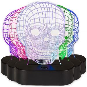 Veilleuse 3d À Effet 3d Avec Changement De Couleur, 20 Cm De Haut (Tête De Mort) - Neuf