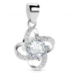 Collier Avec Pendentif Trefle A Quatre Feuilles En Argent Sterling 925 Et Strass Pour Femme - Neuf