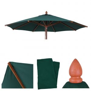 Toile De Rechange Pour Parasol De Restaurant Hwc-C57b, Housse De Parasol, Ronde &Oslash;3m Polyester 2kgVert Fonc&eacute; - Neuf