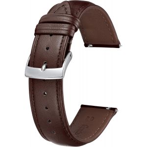 20mm Bracelet De Montre En Cuir Multicremplacement Bracelets Montres À Dégagement Rapide Pour Homme Femme Mode Watch Strap Pour Montre Connectées - Marron - Neuf